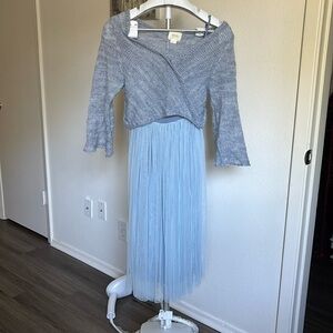 Maeve Anthropologie Arabesque Wool Mohair Blend tulle Dress